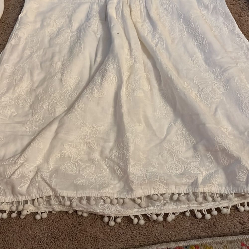 Zara peasant dress with‎ Pom Pom M - Picture 7 of 9